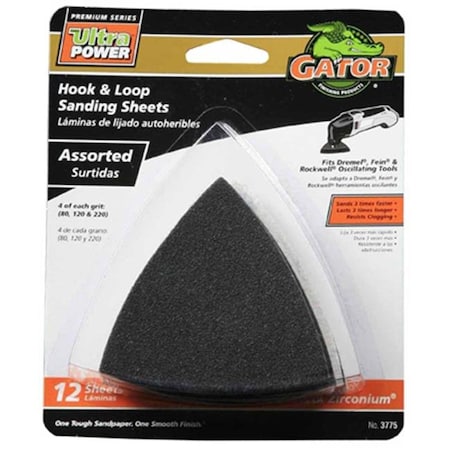 Gator Finishing Ali Industries 3775 3 in. Assorted; Hook & Loop Sandpaper 205691